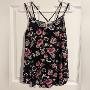 Strappy Floral Tank Top